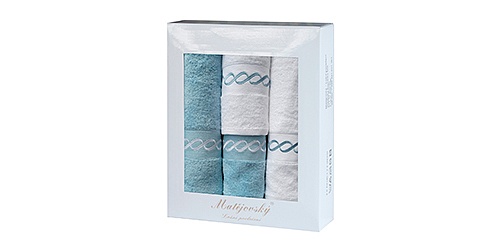 Dárkové balení ručníků Royal Blue - modrá/bílá 4 ks