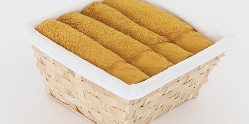 Košík ručníků Luna medově žlutá 4 ks