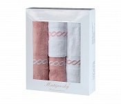 Dárkové balení ručníků Royal Pink - růžová/bílá 4 ks
